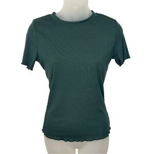 SHEIN Dazy Green Short Sleeve Top Size Medium